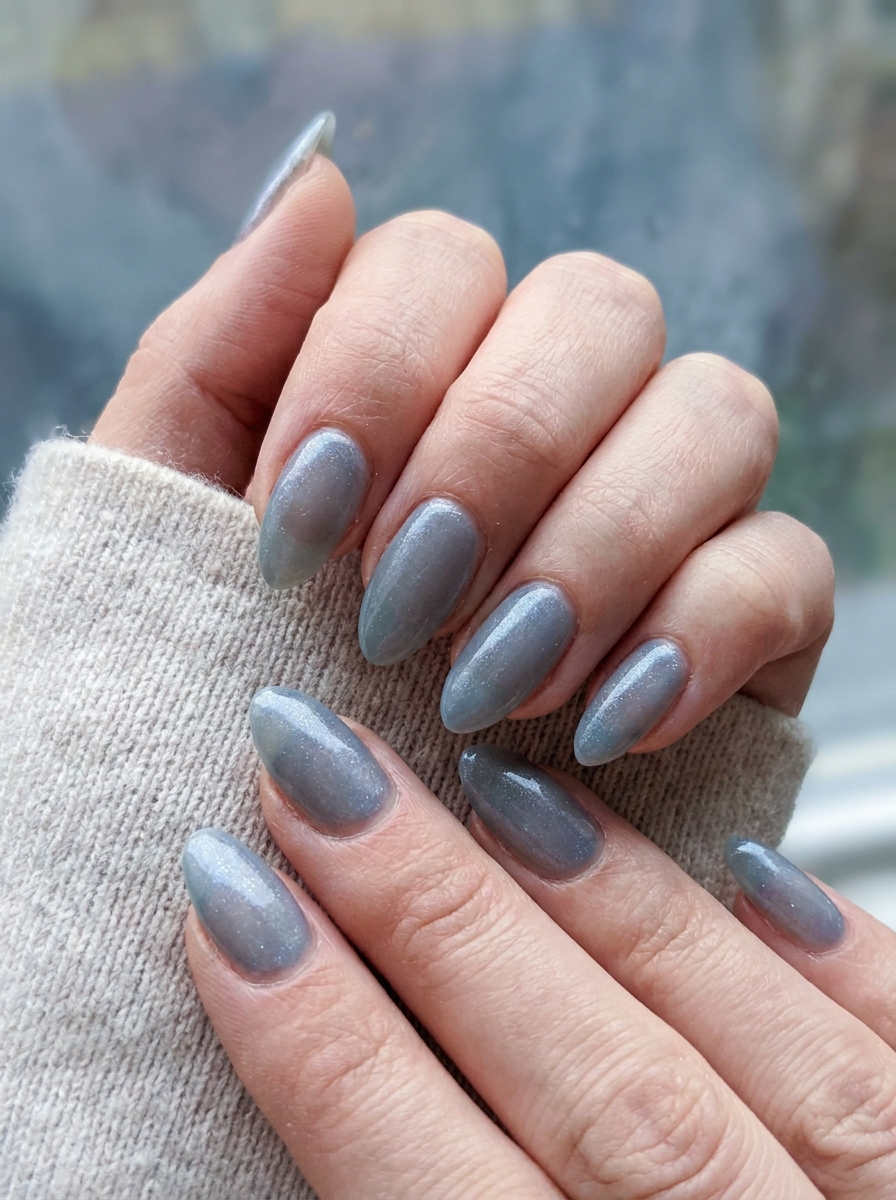 Rainy Sky Shimmer Nails